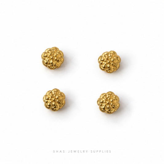 SSB39 Double layered flower Spacer Bead ( 1 pc ) PVD Plated