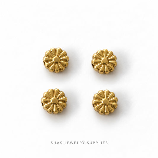 SSB25 Daisy flower Spacer Bead ( 1 pc ) PVD Plated