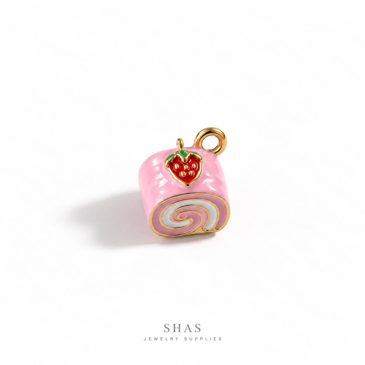 PC07S Pink Swiss Roll Cake 3D Charm ( 1 pc ) Premium Collectible