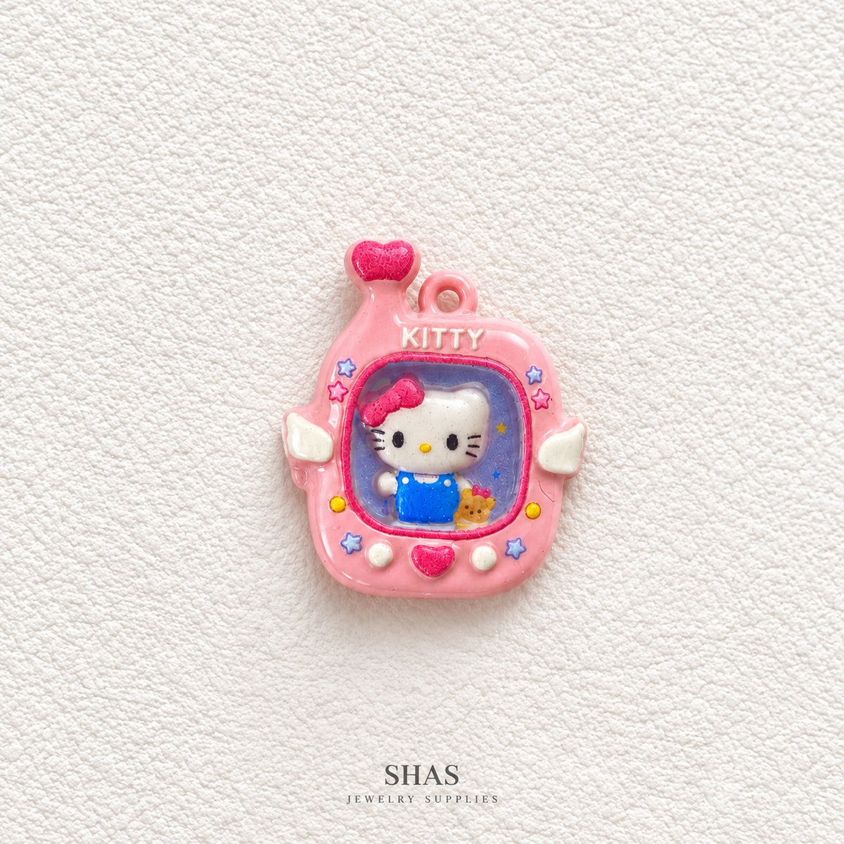 APC04R Pink Hello Kitty Tamagotchi 3D Charm ( 1 PC ) Premium Alloy Printed