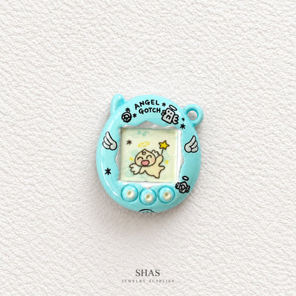 APC04U Light Blue Angel Tamagotchi 3D Charm ( 1 PC ) Premium Alloy Printed