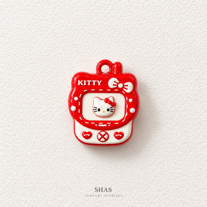 APC04W Red Hello kitty Tamagotchi 3D Charm ( 1 PC ) Premium Alloy Printed