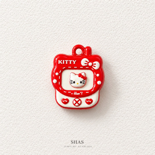 APC04W Red Hello kitty Tamagotchi 3D Charm ( 1 PC ) Premium Alloy Printed