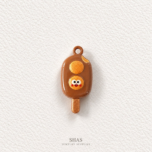 APC04X Choco Popsicle 3D Charm ( 1 PC ) Premium Alloy Printed