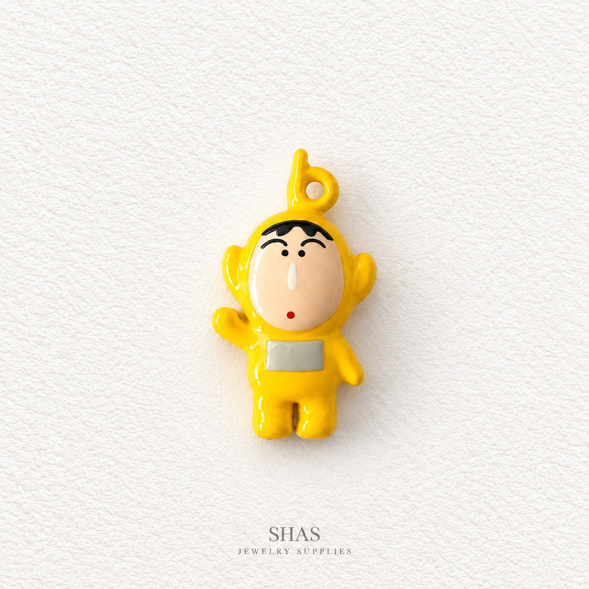 APC05A Cute Yellow Bo-chan 3D Charm ( 1 PC ) Premium Alloy Printed