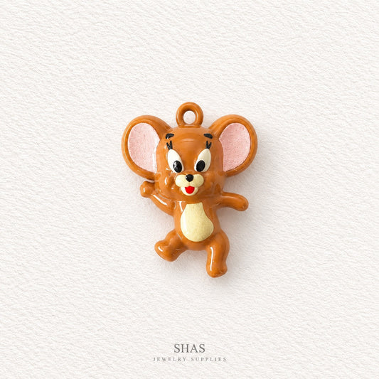 APC04N Mischievous Jerry 3D Charm ( 1 PC ) Premium Alloy Printed