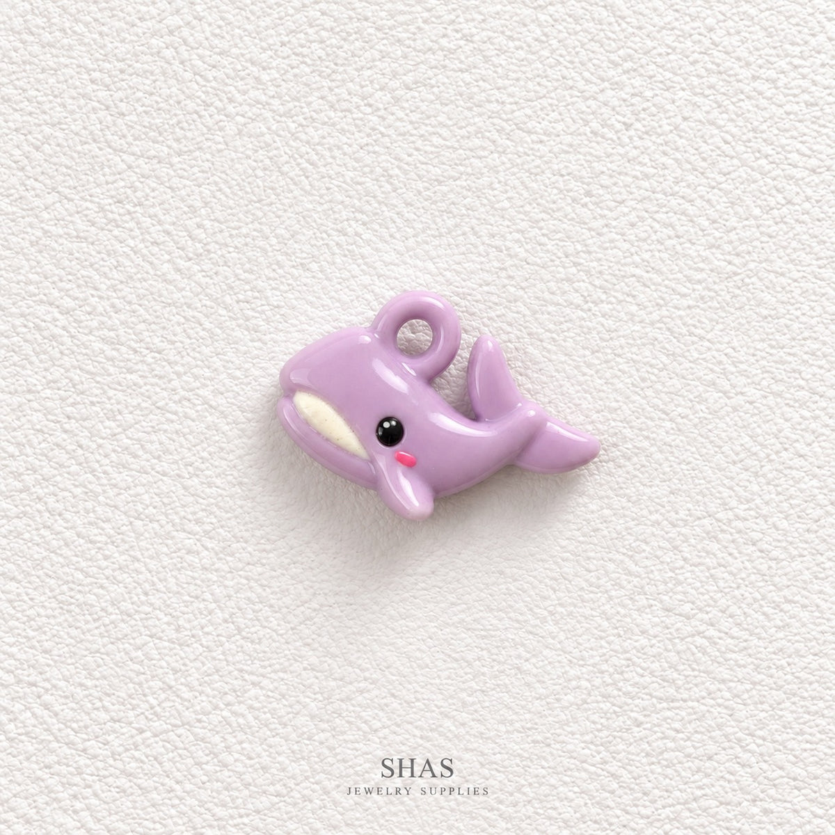 APC05M Lavender Whale 3D Charm ( 1 PC ) Premium Alloy Printed