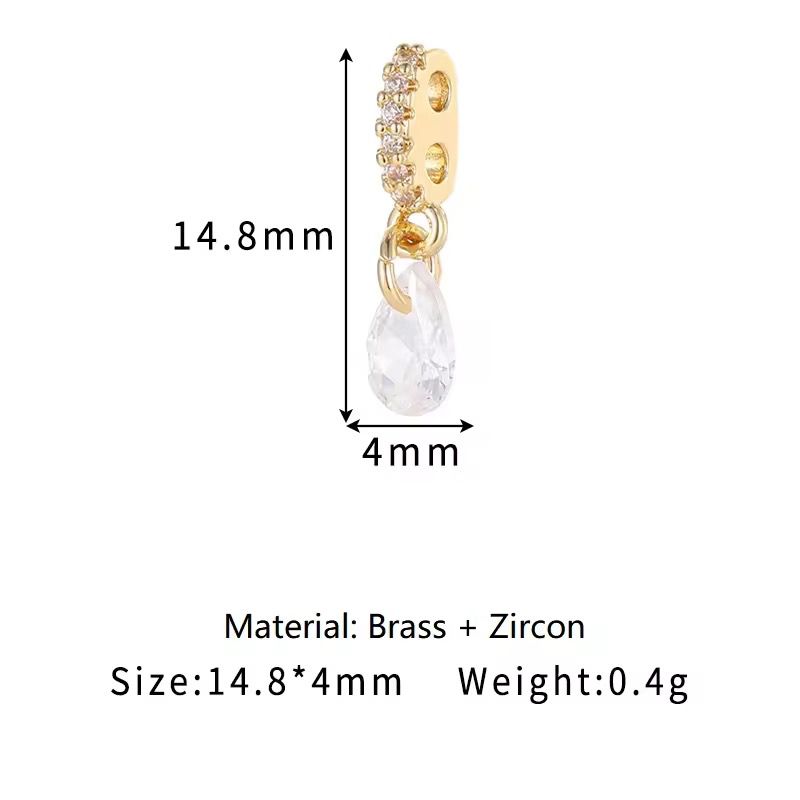 GPC16D Teardrop Zircon charm ( 1 pc ) 14k gold plated
