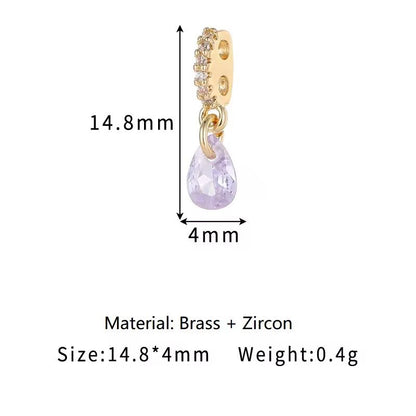 GPC16D Teardrop Zircon charm ( 1 pc ) 14k gold plated