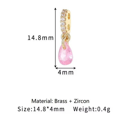 GPC16D Teardrop Zircon charm ( 1 pc ) 14k gold plated