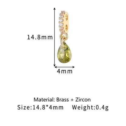 GPC16D Teardrop Zircon charm ( 1 pc ) 14k gold plated