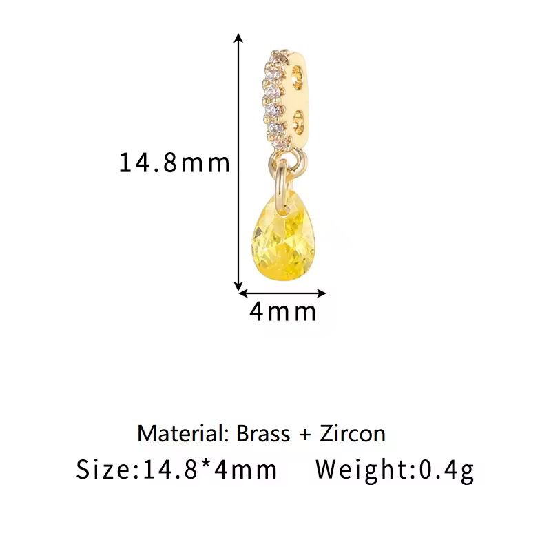 GPC16D Teardrop Zircon charm ( 1 pc ) 14k gold plated