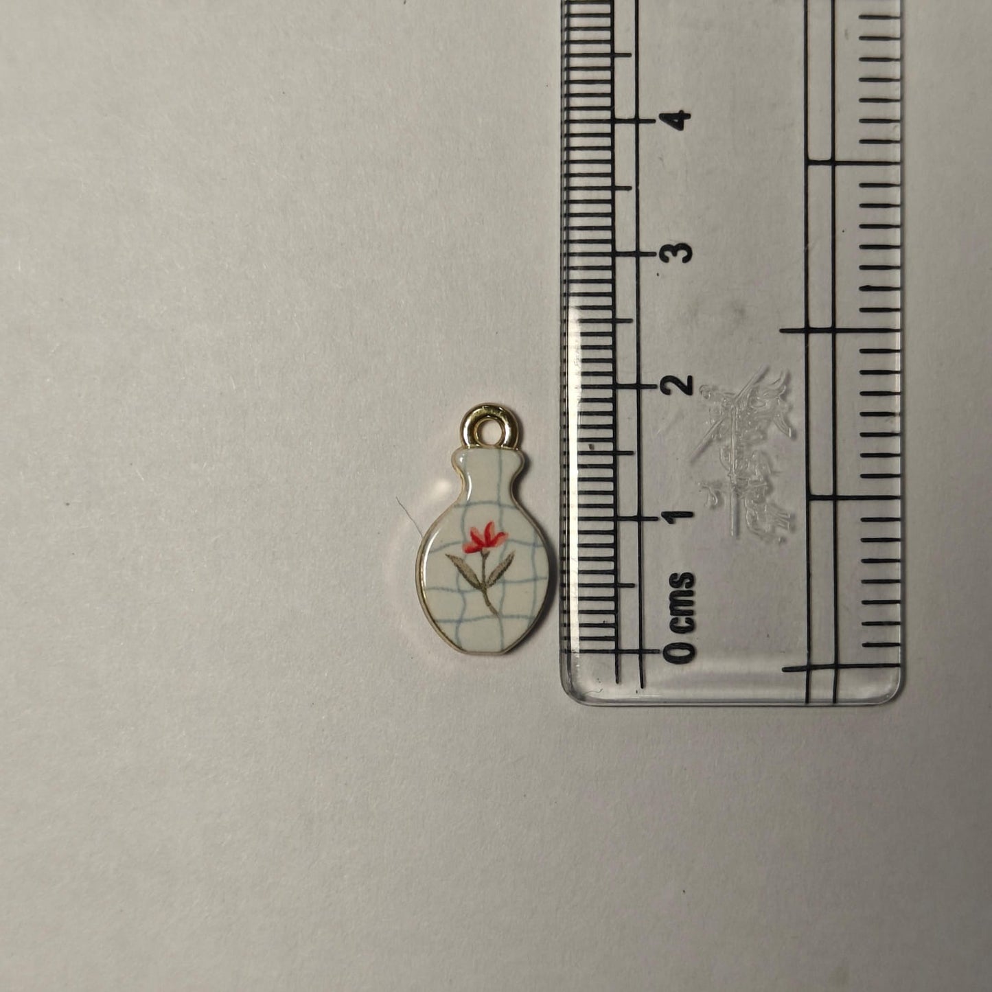 APC01K Flower Vase Alloy Printed Charm ( 1 PC )