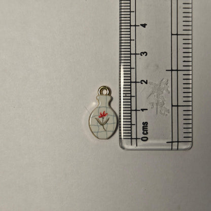 APC01K Flower Vase Alloy Printed Charm ( 1 PC )
