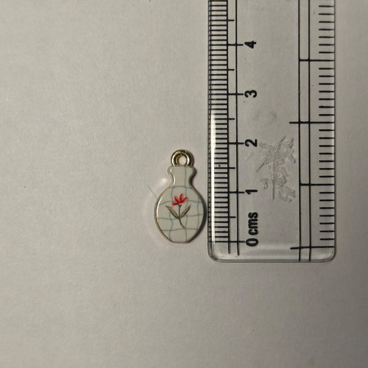 APC01K Flower Vase Alloy Printed Charm ( 1 PC )