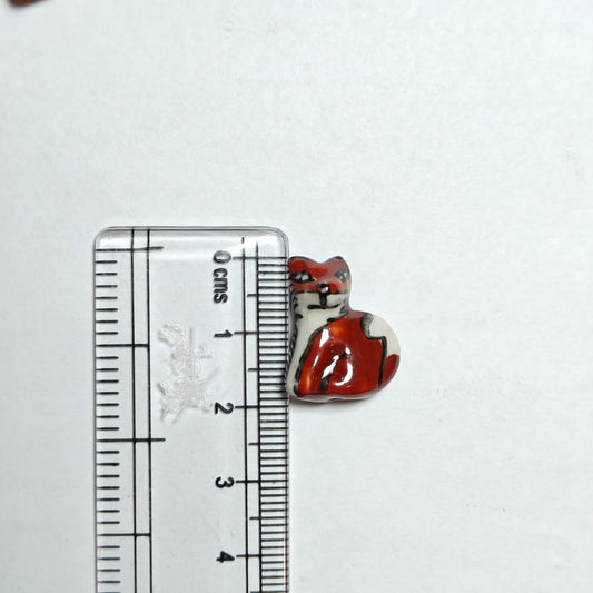 PCB02L Fox Ceramic Bead ( 1 pc ) Porcelian Ceramic