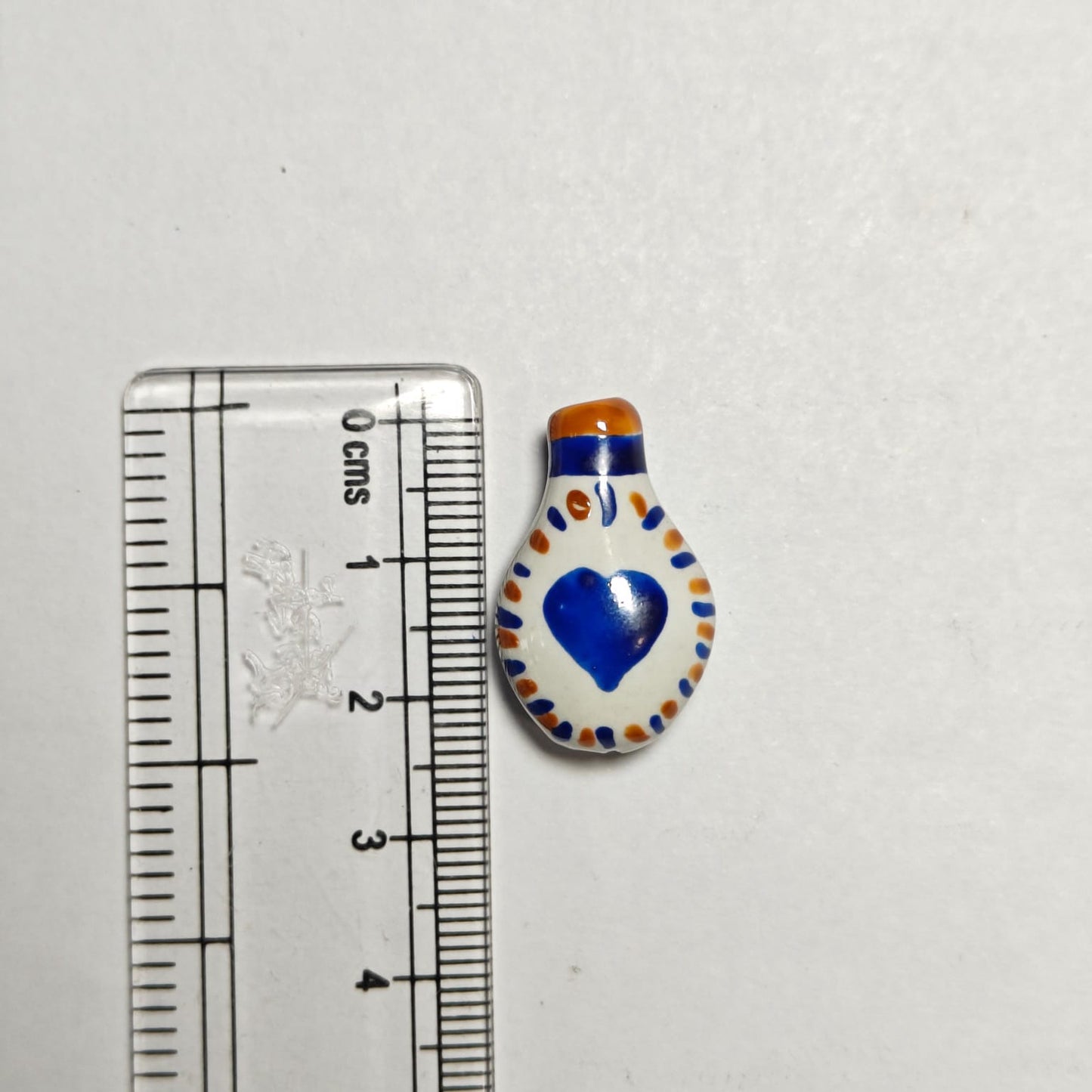 PCB02P Blue Love Vase Ceramic Bead ( 1 pc ) Porcelian Ceramic