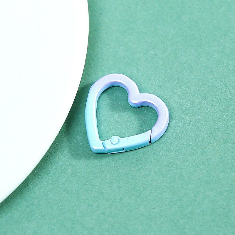 KC05 Gradient Heart Spring Buckle Keychain Clasp ( 1 pc )