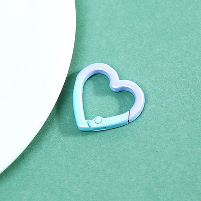 KC05 Gradient Heart Spring Buckle Keychain Clasp ( 1 pc )