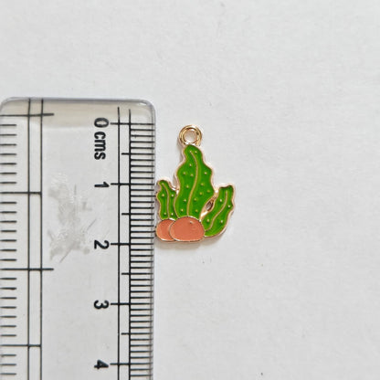EC01P Green Sea Weed Enamel Charm ( 1 pc ) High Quality Shine
