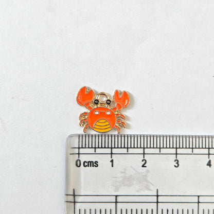 EC01E Sea Crab Enamel Charm ( 1 pc ) High Quality Shine