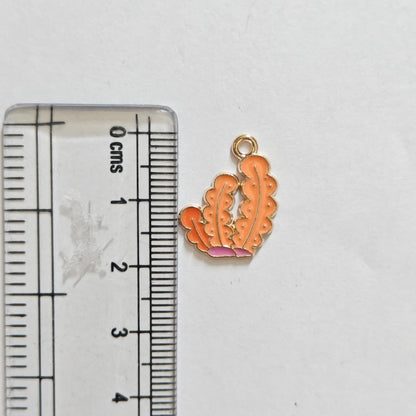EC01Y Coral Sea Weed Enamel Charm ( 1 pc ) High Quality Shine