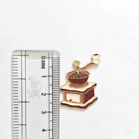 EC01R Coffee Bean Grinder Enamel Charm ( 1 pc ) High Quality Shine