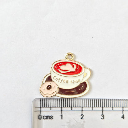 EC01J Coffee Time Enamel Charm ( 1 pc ) High Quality Shine