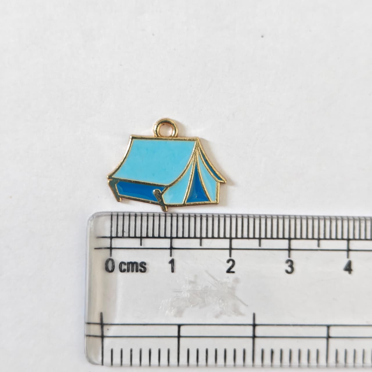 EC01L Blue Tent Enamel Charm ( 1 pc ) High Quality Shine