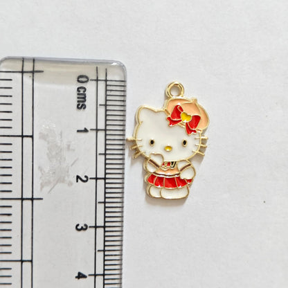 EC01T Hello Kitty Enamel Charm ( 1 pc ) High Quality Shine