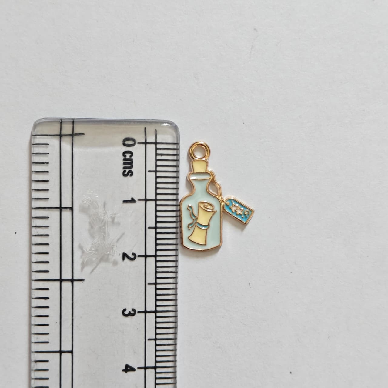 EC02G Sea Message Bottle Enamel Charm ( 1 pc ) High Quality Shine