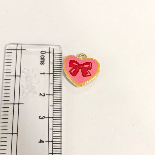 APC01T Love Bow Alloy Printed Charm ( 1 PC )