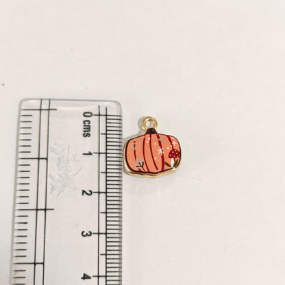 APC02G Pumpkin Alloy Printed Charm ( 1 PC )