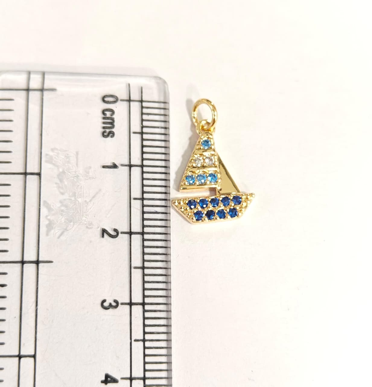 GPC18F Boat Zircon Pendant Charm ( 1 PC ) Premium Plated
