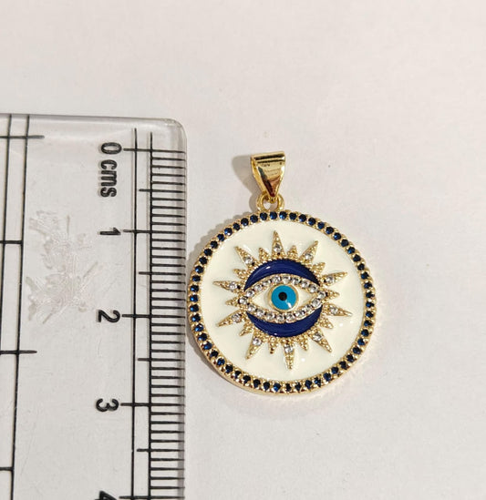 GPC18Q Evil Eye Sun Zircon Pendant Charm ( 1 PC ) Premium Plated