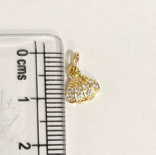 GPC18R Sea Shell Zircon Charm ( 1 PC ) Premium Plated