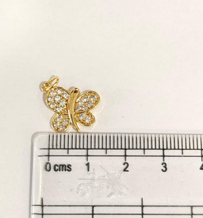 GPC18M Butterfly Zircon Charm ( 1 PC ) Premium Plated