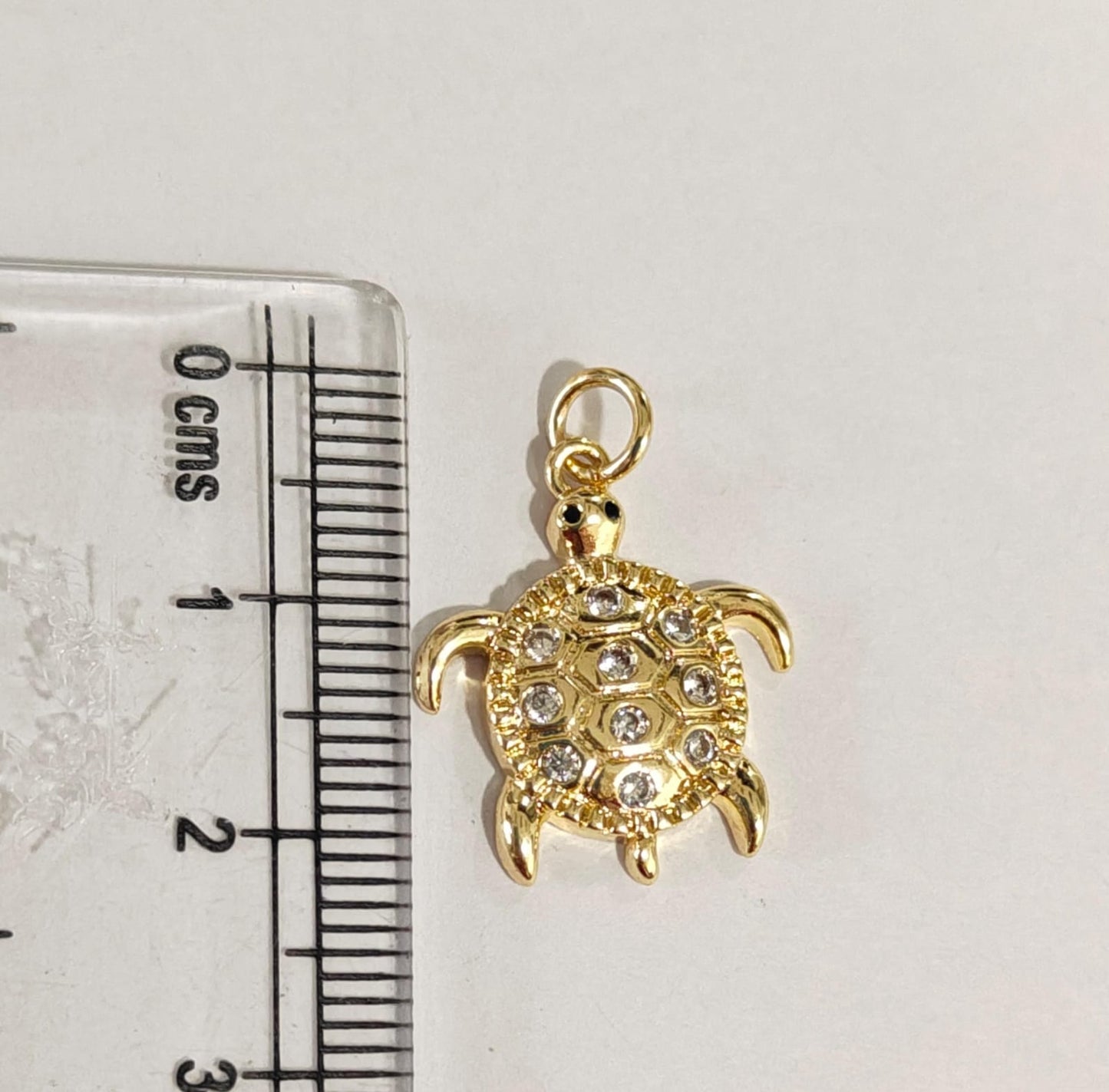 GPC18N Sea Turtle Zircon Pendant Charm ( 1 PC ) Premium Plated