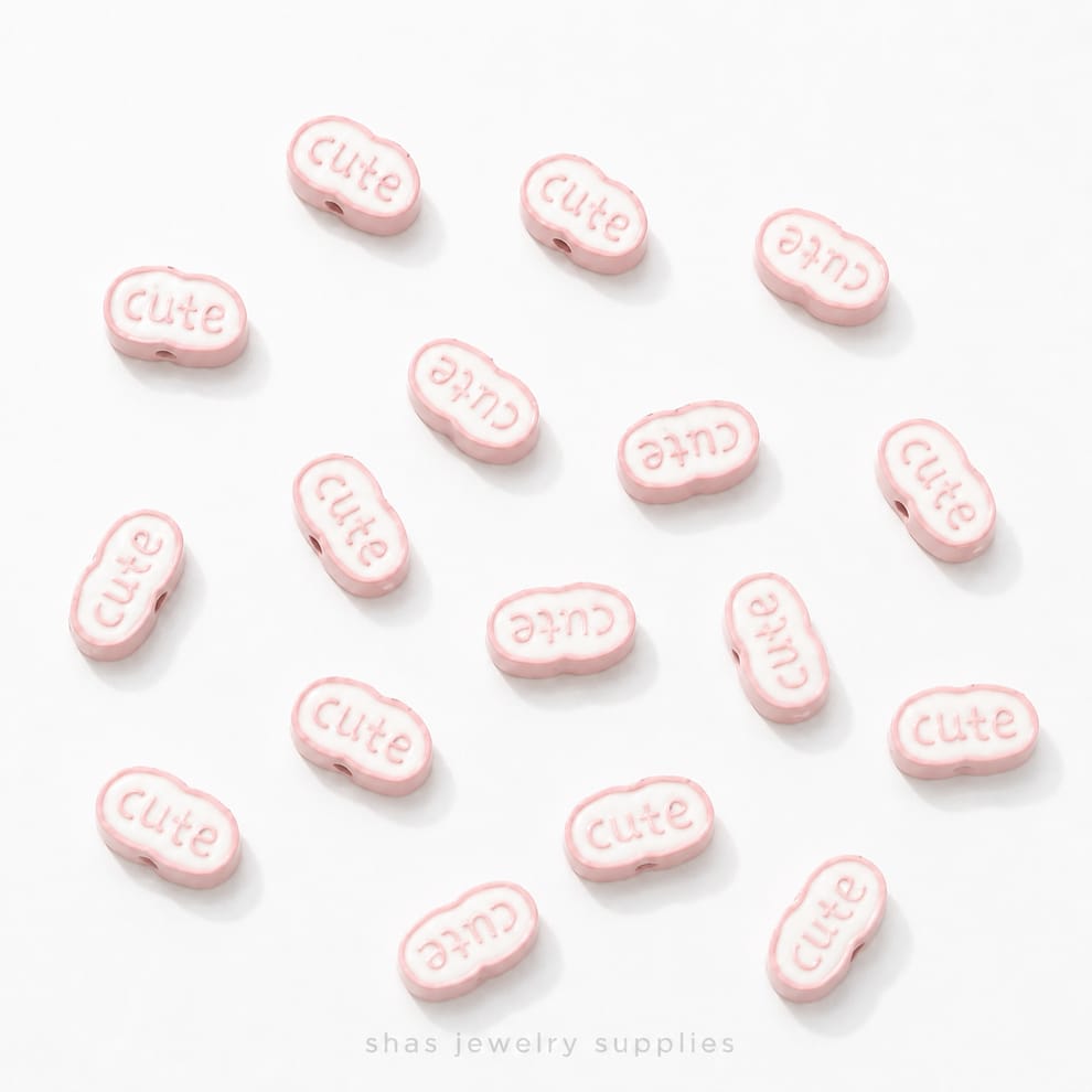 APB08A Cute Cloud Alloy Printed Bead ( 1 pc ) 10mm