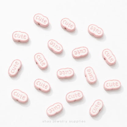 APB08A Cute Cloud Alloy Printed Bead ( 1 pc ) 10mm