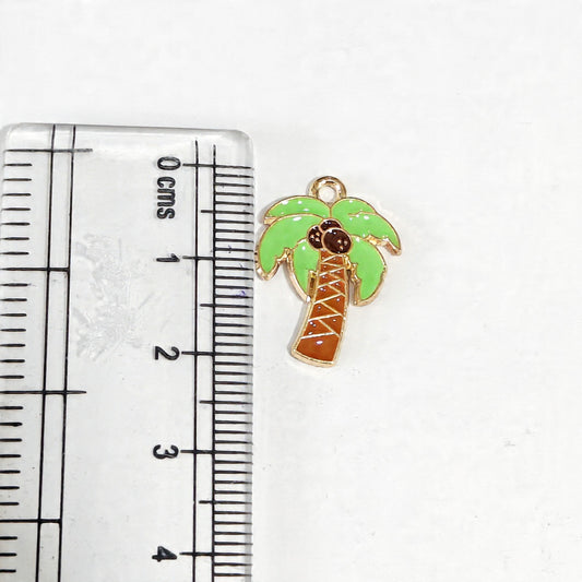 EC03G Coconut Tree Enamel Charm ( 1 pc ) High Quality Shine