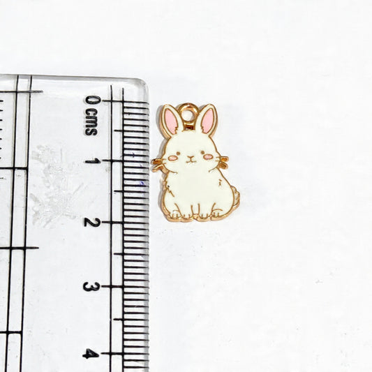EC03A Bunny Enamel Charm ( 1 pc ) High Quality Shine
