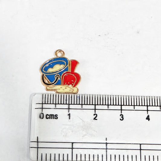 EC03B Sea Toys Bucket Enamel Charm ( 1 pc ) High Quality Shine