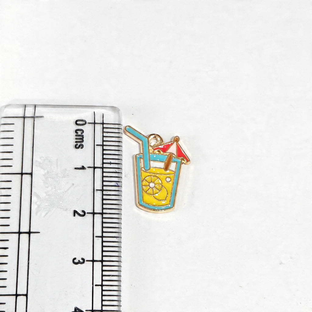 EC03D Summer Drink  Enamel Charm ( 1 pc ) High Quality Shine