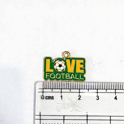 EC02Z Love Football Enamel Charm ( 1 pc ) High Quality Shine