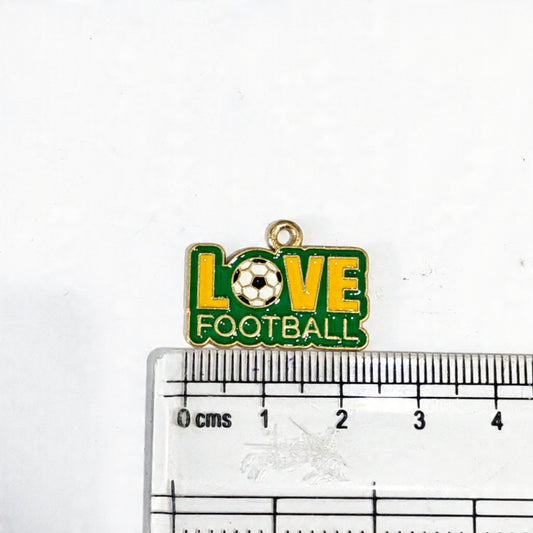 EC02Z Love Football Enamel Charm ( 1 pc ) High Quality Shine