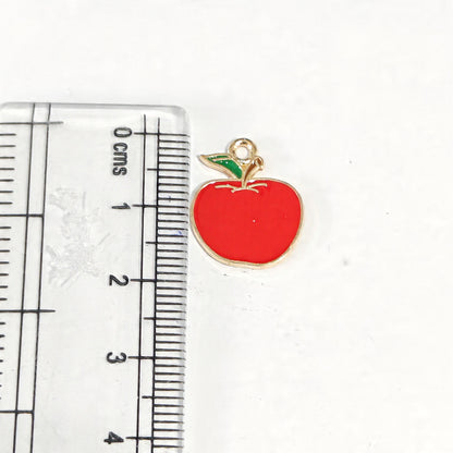 EC02L Apple Enamel Charm ( 1 pc ) High Quality Shine
