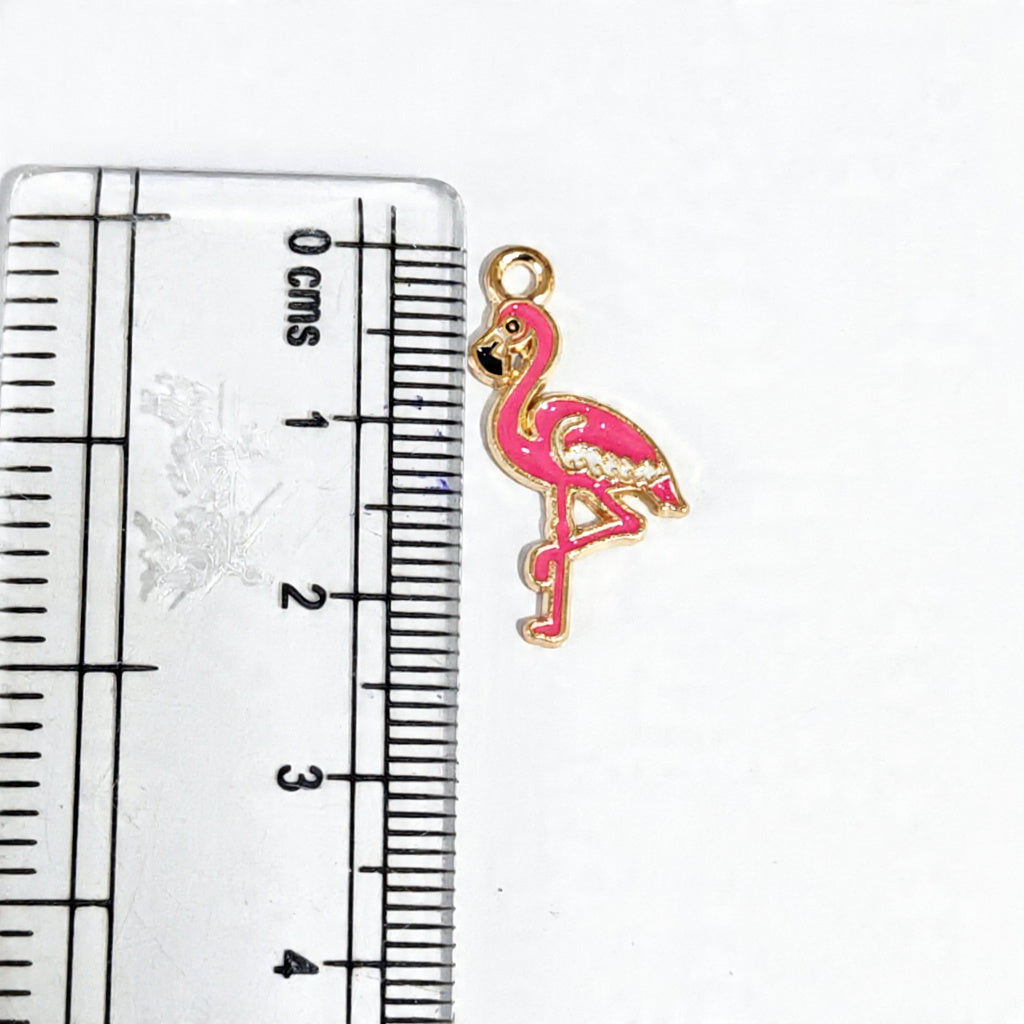 EC02P Flamingo Enamel Charm ( 1 pc ) High Quality Shine