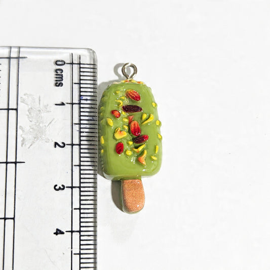 RM01A Pistachio Ice Cream Popsicle Resin Charm ( 1 PC )