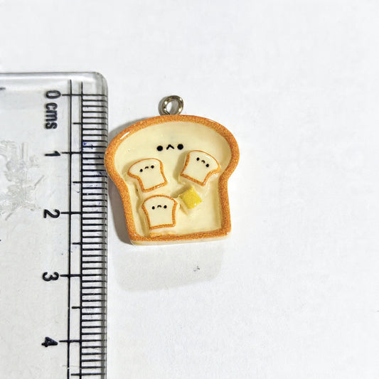 RM02G Kawaii Toast Plate Resin Charm ( 1 PC )
